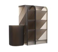 CATIEBYE Organisateur de Bureau Transparent 3 Pièces en Pp Léger Design à Insertion Oblique pour Rangement Maquillage et Accessoires Multi-scènes