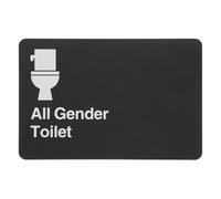 CATIEBYE Panneau de Signalisation de Toilettes Unisexe avec Braille en Abs, Autocollant Mural Noir, Simple et Compréhensible, pour Toilettes Publiques et Entreprises
