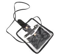 CATIEBYE Paquet Bandoulière Femme Imperméable en Pu Noir Léger pour Soirée Dîner ou Anniversaire, Paquet Transparent Pratique et Élégant pour Concert ou Stade