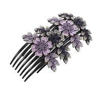 CATIEBYE Peigne à Cheveux Orné de Cristaux Fleuri en Plastique 4 Pièces Fixation Sécurisée et Style Élégant pour Événements en Plein Air et Usage Quotidien des Femmes et Filles