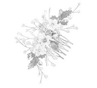 CATIEBYE Peigne à Cheveux Perles Et Fleurs Artificielles Pour Mariage Accessoire Élégant Pour Mariées Et Demoiselles Honneur Décoration De Coiffure Avec Cristaux Et Rhinestones