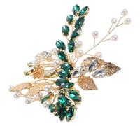 CATIEBYE Peigne Latéral pour Cheveux Mariage en Métal Vert Cristaux, Décoration Élégante et Fixation Serrée, Accessoire Cheveux pour Mariées et Demoiselles D'honneur