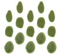 CATIEBYE Pierre Moussue Artificielle Décorative en Plastique Vert 15 Pièces pour Décoration Intérieure et Aménagement de Jardin Détails Réalistes