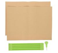 CATIEBYE Plaque Braille en Plastique 27 Lignes 30 Cases Stylet 2 Feuilles D'entraînement pour Écriture Braille, Kit Portable pour Personnes Aveugles et Apprentissage Tactile