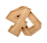 CATIEBYE Plateau de Service en Bois Numéroté 40 Portable, Grand Format, pour Présentation de Charcuterie, Fruits et Snacks, Décoration Anniversaire et Repas Festif