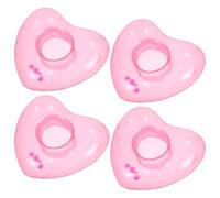 CATIEBYE Porte-gobelet et Stable Flottant Forme Cœur en PVC Gonflable 4pcs, Facile à Gonfler pour Fête D'été Plage