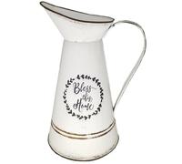 CATIEBYE Pot de Composition en Tôle Galvanisée Ronde, Léger et Résistant la Déformation, Décoration D'intérieur Champêtre pour Fleurs Séchées Soie