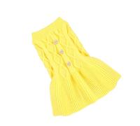 CATIEBYE Pull de Printemps en Laine Jaune pour Chiot et Chat, Tissu Tricoté Confortable Design Humain, pour Photos et Usage Quotidien