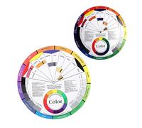 CATIEBYE Roue Chromatique pour Nail Art 2 Pièces en Papier Double Face, Outil Visuel Créatif pour Apprentissage du Mélange des Couleurs, Palette pour Maquillage et Ongles