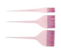 CATIEBYE Set de 3 Pinceaux à Teinture pour Cheveux avec Manche Long Queue en Plastique et Poils en Nylon, Brosses pour Coloration et Mèches, pour Salon et Maison