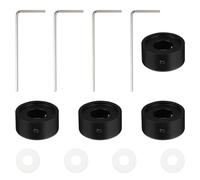 CATIEBYE Sets de Capuchons Noirs pour Pédales D'effet Guitare Électrique with Solide Lot de 4 en Alliage D'aluminium et Coussin en Caoutchouc Interne