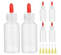 CATIEBYE Sets de Flacons Applicateurs à Embout Aiguille Lot de 6 30ml en Plastique Capuchon Étanche et Débit Contrôlé pour Colles, et Encres
