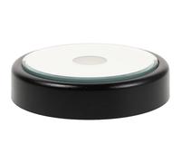 CATIEBYE Socle Lumineux LED Rond Élégant en Plastique Noir Changement Multiple de Couleurs, Base Stable pour Décoration et Présentation D'objets en Verre 3d, Alimentation USB 5 V