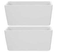 CATIEBYE Sucrier en Céramique Blanc 2 Pièces, Boîte à Sucre Rectangulaire Réutilisable Fond Plat, Facile à Nettoyer Cuisine et Café