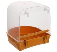 CATIEBYE Suspendue pour Perroquets et Perruches en PVC Orange Injecteur d'eau, Aide Nettoyage des Oiseaux et Réduit Le Stress, pour Bain en Cage