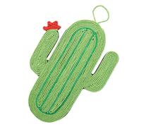 CATIEBYE Tapis Griffoir pour Chat en Sisal avec Corde Suspendue, Design Cactus Vert pour Exercice et Griffades, à Accrocher sur Porte ou Poignée