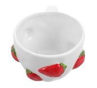 CATIEBYE Tasse à Café Céramique Fraise Réutilisable avec Anse Mug Créatif et Mignon pour Femmes Tasse Originale Déjeuner Goûter et Fête