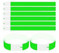Catime 100 pièces Bracelets d‘identification, Étanche Indéchirable Tyvek en Sécurité avec Fermeture Adhésive, Imprimables Événementiels d'entrée pour Club Fêtes Festival, 25 x 2 cm (Vert) TY001