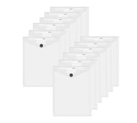 Catime 12 Pcs Pochette Documents A4, 6 Couleurs, Imperméable, Chemise Rangement, Enveloppe Dossier, Pochettes Perforées Bureau (Verticale, Transparent)