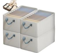Cation Lot de 4 paniers de rangement pliables multifonctionnels, bacs de placard Pickelect, boîte de rangement de type tiroir, paniers de rangement Oxford pour étagères avec poignée, grande capacité