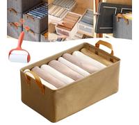 Cation Multi-Functional Folding Wardrobe, Pickelect Storage Boxes, Foldable Wardrobe Storage Box, Large Wardrobes Clothes Drawer Organizer Closet with Handle for Various Bedding/Toys (Khaki)