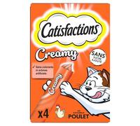 CATISFACTIONS - Friandises Pour Chat Adulte, Poulet Creamy Snack, Boîte de 4 - Lot De 4
