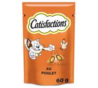 CATISFACTIONS - Friandises Savoureuses au Poulet, Texture Fondante pour Chats Adultes et Chatons (Sachet 60g) - Lot de 4 - Vendu par Lot