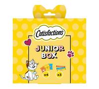 CATISFACTIONS Junior Box Friandises pour Chat 150 g au Fromage, Poulet et Saumon