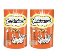 Catisfactions - Récompenses pour Chats Saveur Poulet, Texture Croquante et Douce, 2 unités x 60g - Pack Promoo