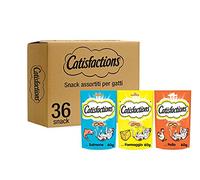 Catisfactions Snack Assortiment pour Chat, boîte Mixte 3 Saveurs, 36 unités