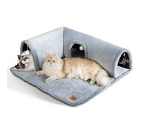CATISM Lit Tunnel pour Chat à l'intérieur, Tube de Jeu Amovible pour Chaton, Tapis Lavable pour Chaton avec Jouets à balles