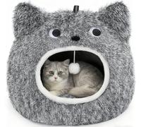 CATISM Niche pour Chat Lavable - Lit pour Chat - Mignon Moster - Peluche - Coussin en Forme de tête de Chat - Coussin Moelleux - Chaton Moelleux - Lit Douillet pour Animal de Compagnie