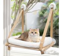 CATISM Pliable Hamac Chat Fenetre avec Coussin jusqu'à 20kg, Hamac pour Chat avec Ventouse Puissante, Tissu Lavable, Support pour Rebord de Fenêtre, Sac de Couchage pour Chats (50x38cm)