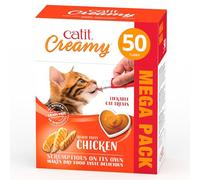 Catit Creamy Pâte à lécher liquide hydratante pour chat au poulet 50 x 10 g