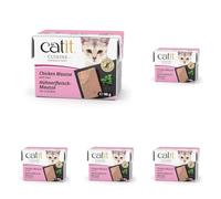 Catit Cuisine Pâtée pour Chats, Mousse à la Viande de Poulet et au Jambon, Aliment Complet, 90 g, sans Céréales, Haute Teneur en Viande (Lot de 5)