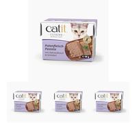 Catit Cuisine Pâtée pour Chats, Pâté à la Viande de Dinde avec du Poulet et du Jambon, Aliment Complet, 95 g, sans Céréales, Haute Teneur en Viande (Lot de 4)