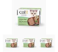 Catit Cuisine Pâtée pour Chats, Pâté à la Viande de Poulet et au Foie de Poulet, Aliment Complet, 95 g, sans Céréales, Haute Teneur en Viande (Lot de 4)