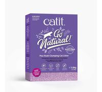 Catit Go Natural , litière agglomérante pour chats, à base de cosses de pois, parfumée à la lavande, 2 x 2.8 kg (5.6Kg)