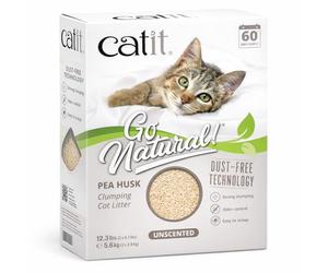 Catit Go Natural Lot de 2 Sacs de litière agglomérante pour Chat en cosses de Pois Naturel 2 x 2,8 kg (5,6 kg)