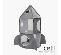 CATIT-Jouet pour chat tour à chat Fusée Vesper Rocket Ship Catit coloris bleu