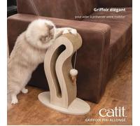 Catit Griffoir pour chat Pixi Queue de chat 42515, balle en tissu et plume, aspect chêne naturel