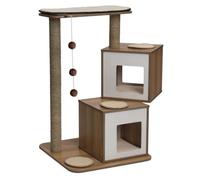 Catit Vesper Double | Griffoir sur pied pour chat |103.5 x 65 x 65 cm | noyer