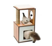 Catit Vesper V-Box | Griffoir pour chat | Noyer | S | 37 x 37 x 72,5 cm