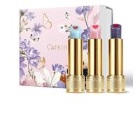 CATKIN Baume a Levre et Rouge, Baume à Lèvres Teinté, Stick Levres Hydratant & Nourrissant, Gloss Scintillant, Formule Enrichie en Beurre de Karité, au Jojoba et aux Huiles Naturelles, 3,6g