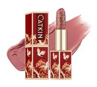 CATKIN Rouge à lèvres Semi-mat, Rouge a Levre Mat Longue Tenue, Hydratant Couleur à fort Impact Infusé de Vitamine E et d’huile d’avocat lisse Texture Douce