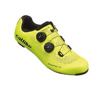 CATLIKE 7200100030 - Chaussures de Cyclisme Route MIXINO RC1 pour Hommes et Femmes Taille 47 avec Semelle en Carbone, très rigides et légères et Fermeture à Double Cadran en Couleur Jaune Fluor