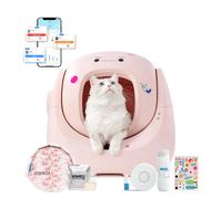 CATLINK Bac à litière pour chat intelligent autonettoyant rose, Protection de sécurité anti-pincement, Système de suivi de santé par IA, Technologie d’identification multi-chats, Intérieur surdimensio