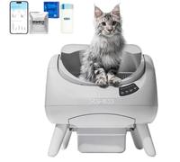 CATLINK Litière chat autonettoyante ouverte, litière automatique 5GHz, bac 12L, compatible tous sables, gris