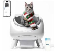 CATLINK Open -X Bac à litière auto-nettoyant, contrôle via application, compatible WiFi 2,4G/5G, avec tapis de litière inclus