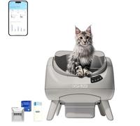 Bac À Litière Automatique Catlink C08 Open-X Lite - Conception Ouverte, Autonettoyante, Contrôle Par Application, Contrôle Des Odeurs, Système De Capteurs De Sécurité, Bac À Déchets De 12 L